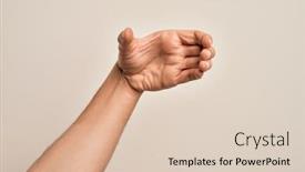  Presentation with clipping - Beautiful slides featuring hand-of-caucasian-young-man backdrop and a lemonade colored foreground