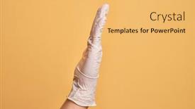  Presentation with yellow medical - Beautiful theme featuring hand-of-caucasian-young-man backdrop and a yellow colored foreground