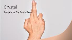  Presentation with superstition - Slide set enhanced with hand-of-caucasian-young-man background and a light gray colored foreground