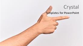  Presentation with choice - Theme with hand-of-caucasian-young-man background and a white colored foreground