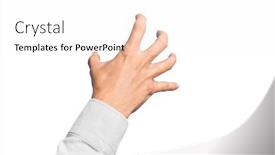  Presentation with violence - Theme with hand-of-caucasian-young-man background and a white colored foreground