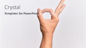  Presentation with fingers - Slide deck enhanced with hand-of-caucasian-young-man background and a white colored foreground