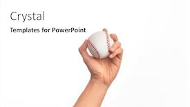  Presentation with baseball - Beautiful PPT theme featuring hand-of-caucasian-young-man backdrop and a white colored foreground