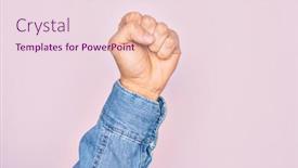  Presentation with revolution - Cool new PPT layouts with hand-of-caucasian-young-man backdrop and a lemonade colored foreground