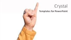  Presentation with commitment - Slide set enhanced with hand-of-caucasian-young-man background and a white colored foreground