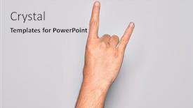  Presentation with roll - Slide deck having hand-of-caucasian-young-man background and a light gray colored foreground