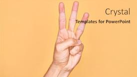  Presentation with fingers - Presentation theme consisting of hand-of-caucasian-young-man background and a yellow colored foreground