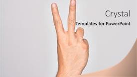  Presentation with counting - Presentation design with hand-of-caucasian-young-man background and a light gray colored foreground