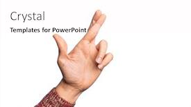  Presentation with superstition - Amazing PPT theme having hand-of-caucasian-young-man backdrop and a white colored foreground