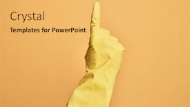  Presentation with understanding - Slide set enhanced with hand-of-caucasian-young-man background and a yellow colored foreground