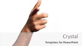  Presentation with forefinger - Slide set having hand-of-caucasian-young-man background and a white colored foreground