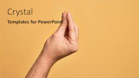  Presentation with man heart attact hand hold - Beautiful presentation theme featuring hand-of-caucasian-young-man backdrop and a yellow colored foreground