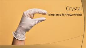  Presentation with yellow medical - Amazing PPT theme having hand-of-caucasian-young-man backdrop and a yellow colored foreground