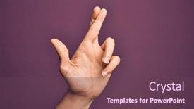  Presentation with superstition - Presentation theme consisting of hand-of-caucasian-young-man background and a tawny brown colored foreground