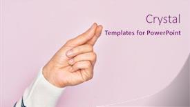  Presentation with business pink - Slide set having hand-of-caucasian-young-man background and a lemonade colored foreground