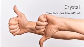  Presentation with emotions - Cool new slide set with hand-of-caucasian-young-man backdrop and a white colored foreground