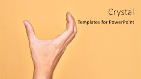  Presentation with fingers - Presentation theme having hand-of-caucasian-young-man background and a yellow colored foreground