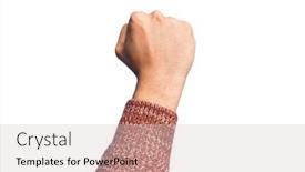  Presentation with force - Presentation theme featuring hand-of-caucasian-young-man background and a lemonade colored foreground