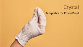  Presentation with yellow medical - Presentation design with hand-of-caucasian-young-man background and a yellow colored foreground