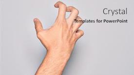  Presentation with young - Cool new presentation theme with hand-of-caucasian-young-man backdrop and a light gray colored foreground