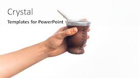  Presentation with infusion - Presentation design featuring hand-of-caucasian-young-man background and a white colored foreground