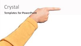  Presentation with choice - Amazing presentation design having hand-of-caucasian-young-man backdrop and a sky blue colored foreground