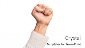  Presentation with revolution - Amazing presentation design having hand-of-caucasian-young-man backdrop and a white colored foreground