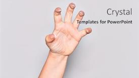  Presentation with violence - PPT layouts with hand-of-caucasian-young-woman background and a light gray colored foreground