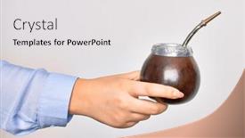  Presentation with infusion - Slide deck having hand-of-caucasian-young-woman background and a white colored foreground