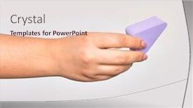  Presentation with makeup - Cool new PPT theme with hand-of-caucasian-young-woman backdrop and a lemonade colored foreground