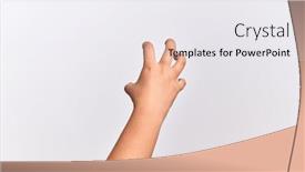  Presentation with violence woman - Cool new slide set with hand-of-caucasian-young-woman backdrop and a white colored foreground