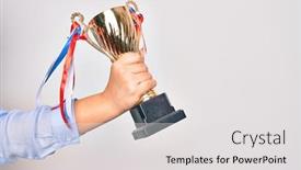  Presentation with golden woman - Slides having hand-of-caucasian-young-woman background and a light gray colored foreground