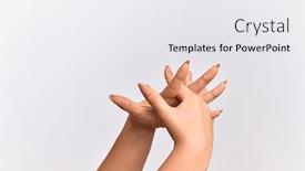  Presentation with stretching - PPT layouts with hand-of-caucasian-young-woman background and a white colored foreground