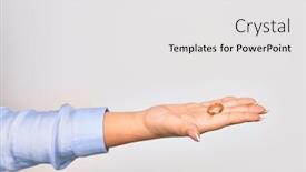  Presentation with marriage - Presentation enhanced with hand-of-caucasian-young-woman background and a white colored foreground