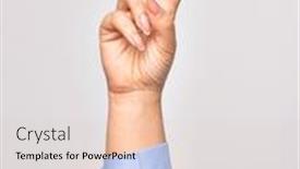  Presentation with victory - Theme enhanced with hand-of-caucasian-young-woman background and a lemonade colored foreground