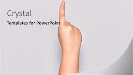  Presentation with understanding - PPT theme having hand-of-caucasian-young-woman background and a light gray colored foreground