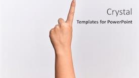  Presentation with understanding - Presentation design having hand-of-caucasian-young-woman background and a white colored foreground