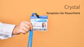  Presentation with hand holding pencil - Slide set enhanced with hand-of-caucasian-young-woman background and a yellow colored foreground