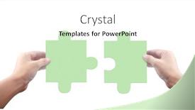  Presentation with connecting - Amazing PPT layouts having hand-of-connecting-jigsaw-puzzle backdrop and a white colored foreground