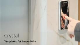  Presentation with hotel business - Presentation design consisting of hand-of-contemporary-business-person background and a light gray colored foreground