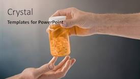  Presentation with accident - Beautiful presentation featuring hand-of-contemporary-male-physiotherapist backdrop and a coral colored foreground