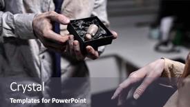  Presentation with engagement - Presentation design consisting of hand-of-dead-businessman-holding background and a dark gray colored foreground