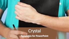  Presentation with prescription - PPT theme featuring homemade muffins with powdered sugar over white textile see series background and a light gray colored foreground