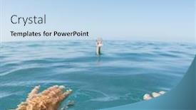  Presentation with sea water - Cool new presentation theme with wits - hand of drowning man backdrop and a light blue colored foreground