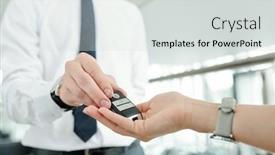  Presentation with car sales - Audience pleasing slide deck consisting of hand-of-female-client-taking backdrop and a light gray colored foreground