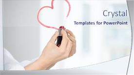  Presentation with female - PPT layouts featuring hand-of-flirty-female background and a sky blue colored foreground