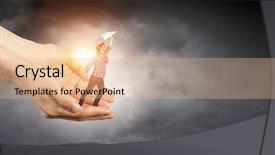  Presentation with support - Cool new presentation theme with hand of help and support backdrop and a  colored foreground