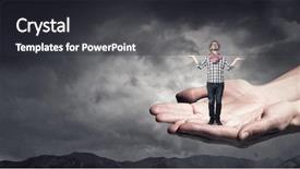  Presentation with support - Slides having hand of help and support background and a  colored foreground