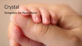  Presentation with neonatal nurse baby hand mother - Amazing presentation design having hand of her newborn baby backdrop and a coral colored foreground