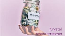  Presentation with charity - Cool new presentation theme with hand-of-hispanic-man-holding backdrop and a lemonade colored foreground